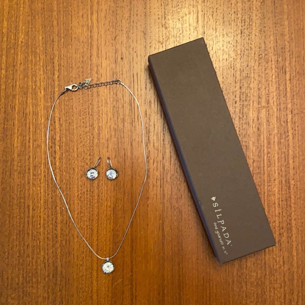 Silpada crystal necklace earring set